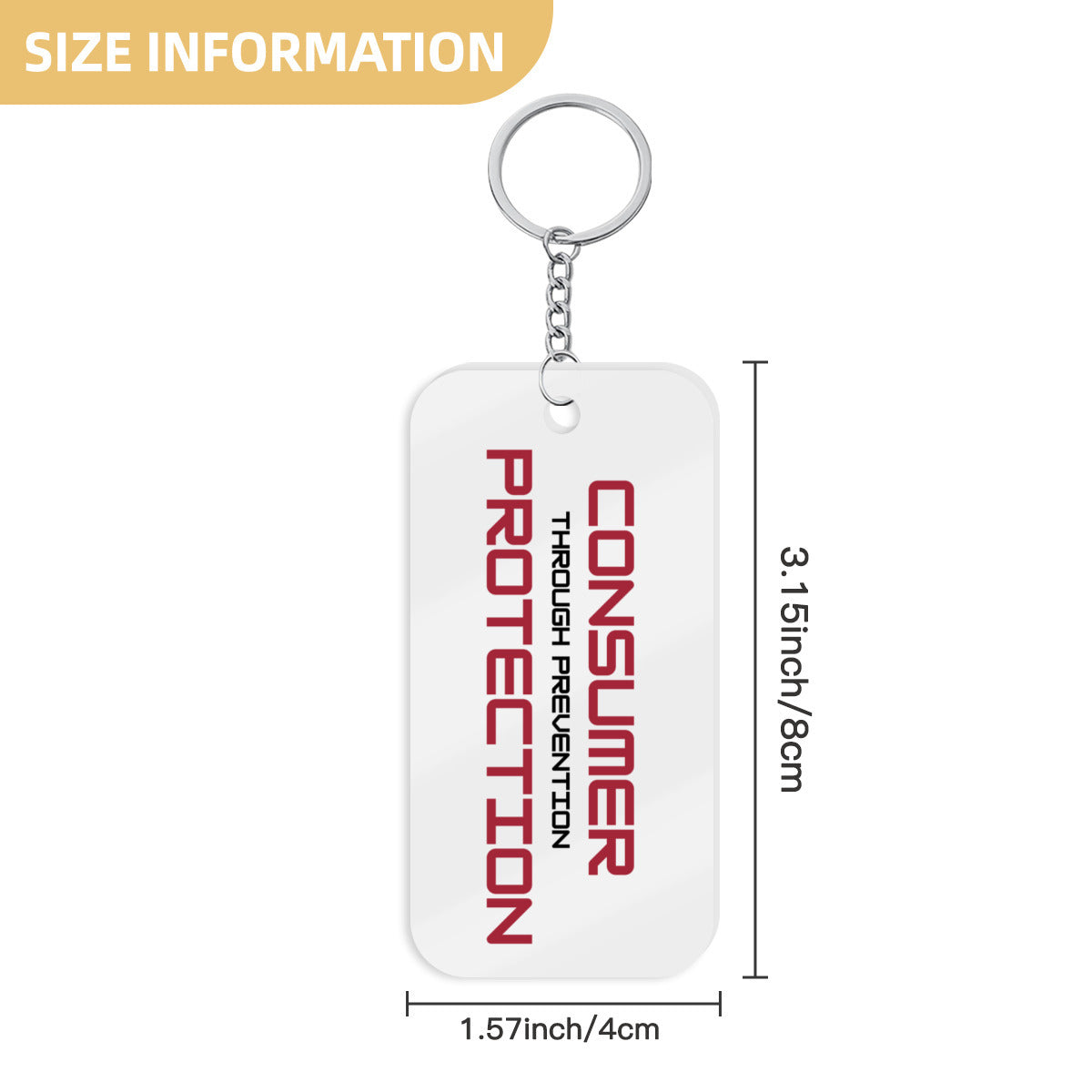 Regulator's Precision Double-Sided Acrylic Keychain - Consumer Protection Through Prevention