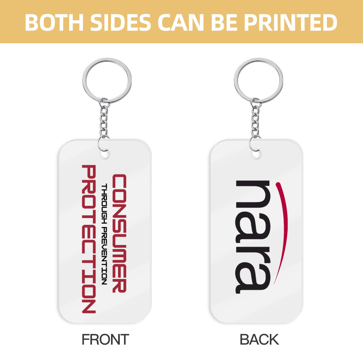 Regulator's Precision Double-Sided Acrylic Keychain - Consumer Protection Through Prevention