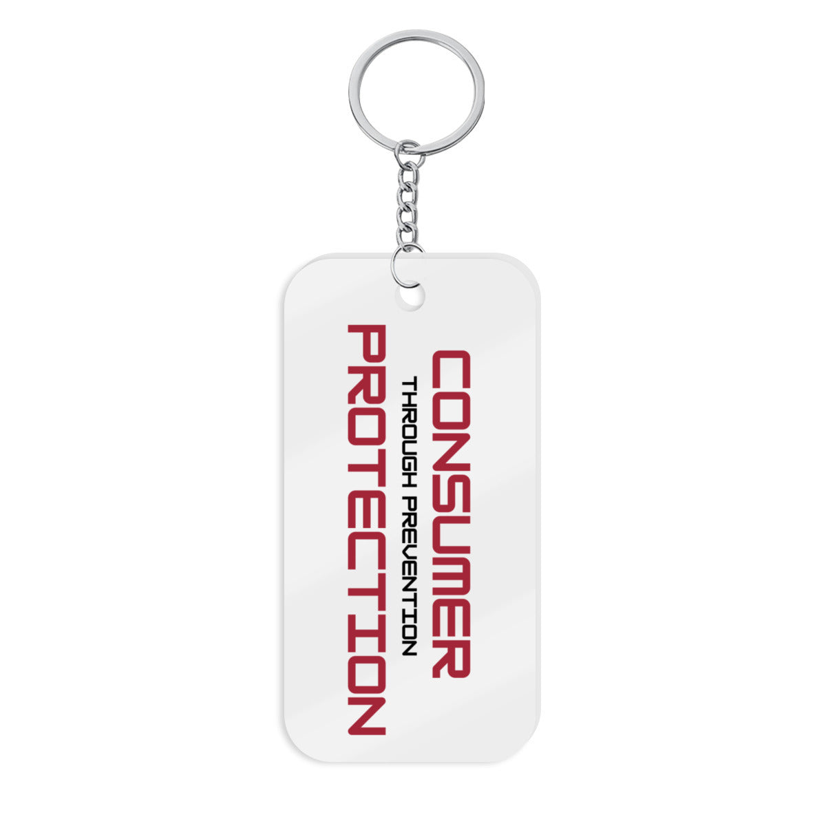 Regulator's Precision Double-Sided Acrylic Keychain - Consumer Protection Through Prevention