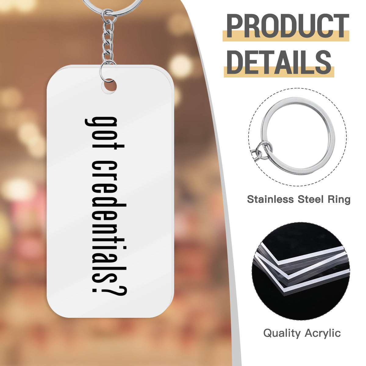 Regulator's Precision Double-Sided Acrylic Keychain - got credentials?