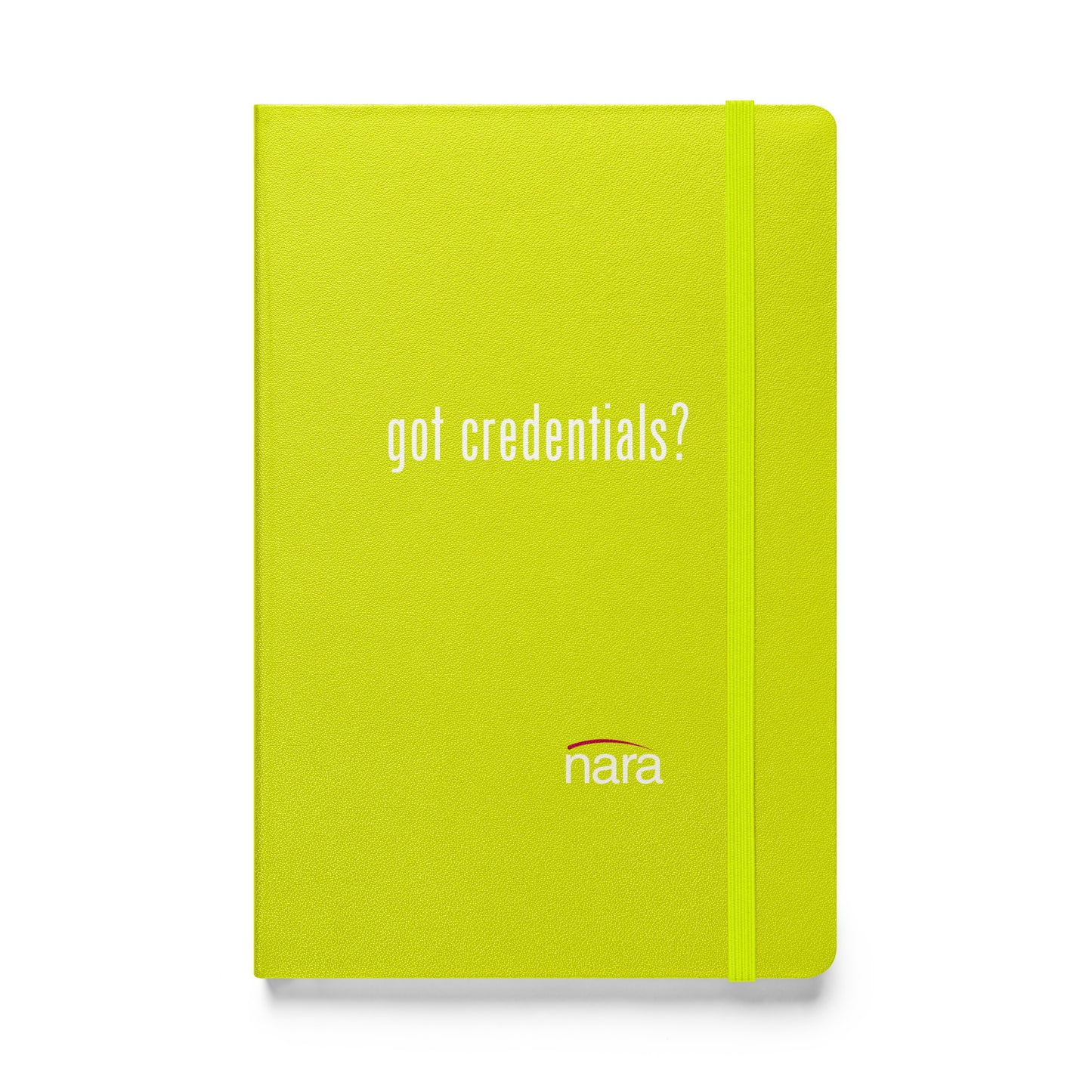 Code Keeper Hardcover bound notebook -  white text - got credentials?