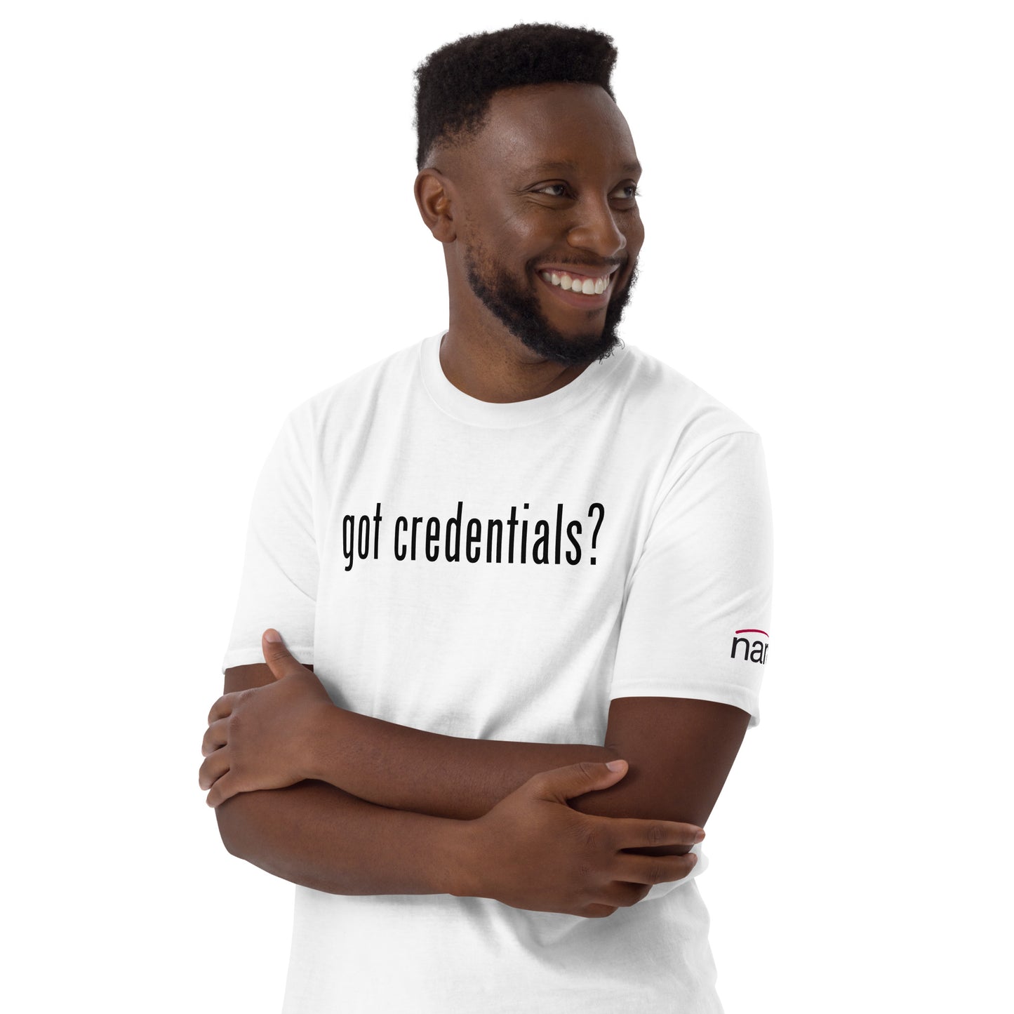 Compliance Commander T-Shirt (M) - black text - got credentials?