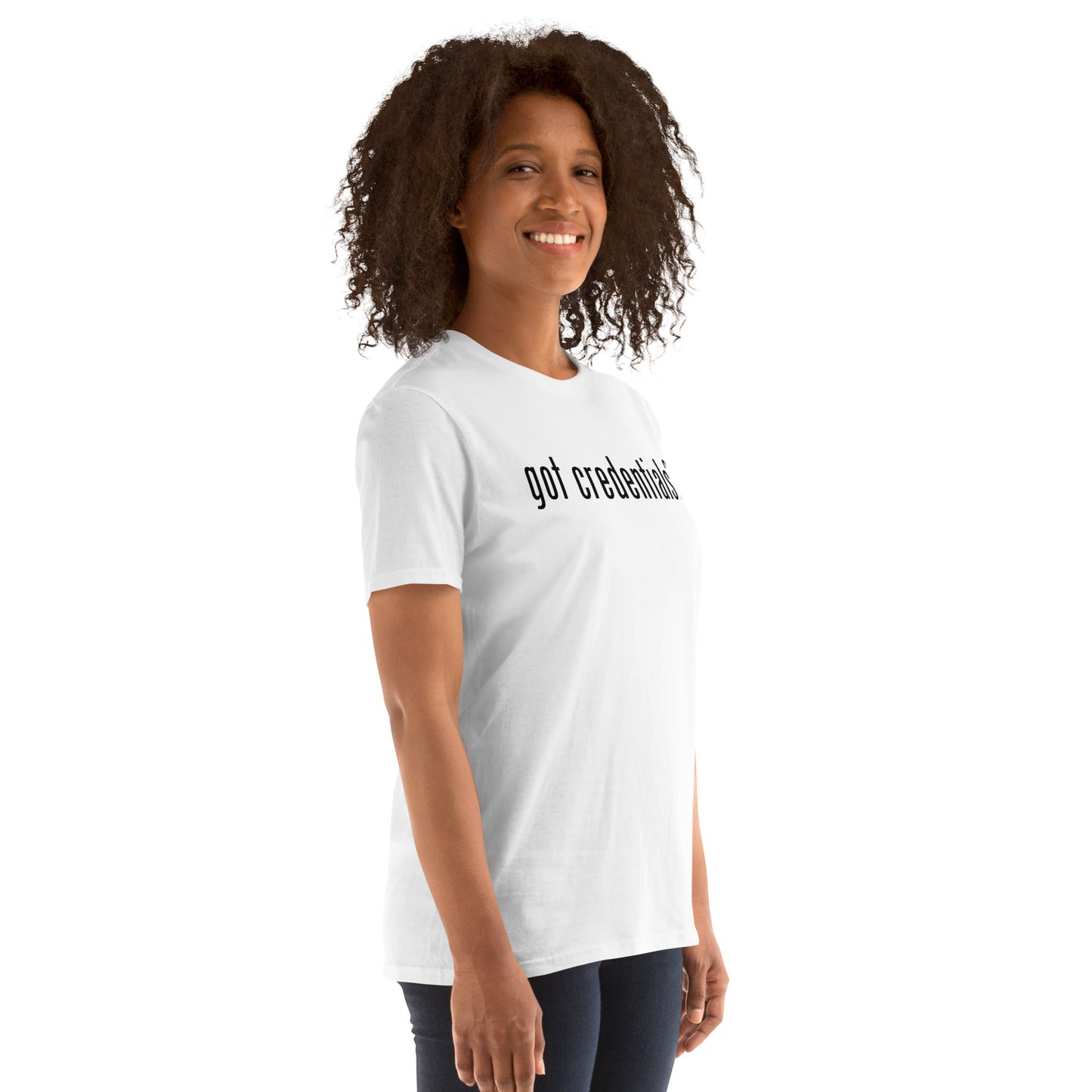 Compliance Commander T-Shirt (W) - black text - got credentials?